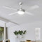 etc-shop LED Deckenventilator inkl. Fernbedienung 3 Stufen Timer Vor- Rücklauf 132 cm Silber