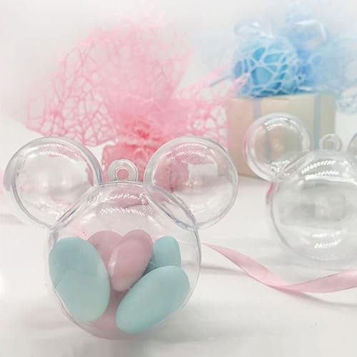 Ingrosso e Risparmio Bomboniera Nascita 12 Scatoline Plexiglass a Forma di Faccia Topolino o Minnie Idee Utili Evento Originali Economiche Personalizzabili Compleanno Battesimo Gadget