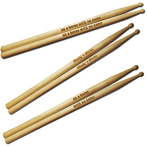 elbedruck Drumsticks mit Wunschtext personalisiert Name Schlagzeug Stöcke Personalisieren Gravur 5A 5B oder 7A Drummer Schlagzeuger Geschenk Tasche