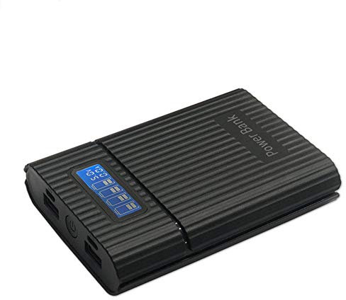 NXACETN 4-Slot LED Light LCD Display DIY Vide Power Bank Case Box 18650 Chargeur noirNone