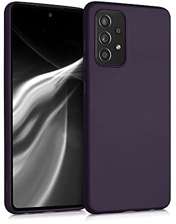 kwmobile Case kompatibel mit Samsung Galaxy A52 / A52 5G / A52s 5G Hülle - Schutzhülle aus Silikon metallisch schimmernd - Handyhülle Metallic Brombeere