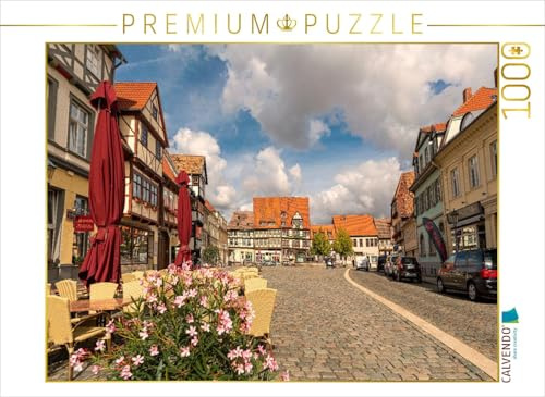 CALVENDO Puzzle Die Neustadt vor den Mauern der Altstadt mit dem Mathildenbrunnen und dem dreigeschossigen Fachwerkhaus von 1671. 1000 Teile Lege-Größe 64 x 48 cm Foto-Puzzle Bild von studio-fifty-five