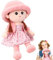 Poupée de Chiffon Fille Mignon Jouet en Peluche Bébé Douce Poupée Princesse Chapeau et Vêtements Détachables Bébé Douce Poupée Princesse Cadeau Pour Anniversaire de baptême Pour à Partir de 0 ans +