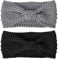 2 Pcs Winter Warm Crochet Headbands Knitted Turban Thick Cable Head Wraps Hair Bands for Women Girls Lady