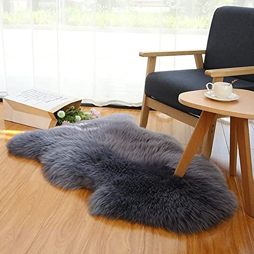 Altlue Lammfell Teppich Echtes Lammfell Fellteppich Stuhlauflage Fell Teppiche Dekofell Echtfell Sitzfell Stuhl Felle Für Stühle Sofa (70X100cm)