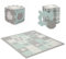 Kinderkraft LUNO SHAPES Spielmatte, Puzzlematte 185 x 165 cm, Spieldecke ab Geburt, Wasserfest, 30 Puzzles, Transporttasche im set, 3D Formen, Schutz vor Bodenkälte, Mint