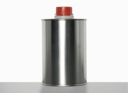 1 litre tin plate bottle with screw cap, solvent-resistant, reusable