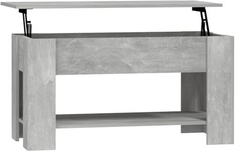 vidaXL Coffee Table Concrete Grey 101x49x52 cm Engineered Wood | Fits in with all kinds of living spaces, Tidy away the mess with concealed compartments,
