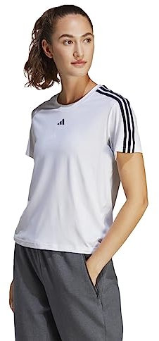 adidas AEROREADY Train Essentials 3-Stripes Tee, T-Shirt Donna, White/Black, L
