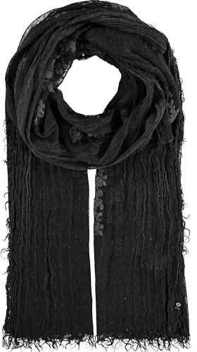 FRAAS Stola mit Blumen-Stickerei in Viskosemischung - 90x195 cm - leichter Schal perfekt für Frühling und Sommer Graphite Grey