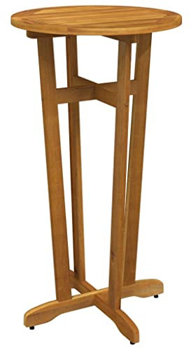 vidaXL Garten Bartisch, Rund Multifunktional Gartentisch, Stehtisch Bistrotisch für Innen Außen, Holztisch Tisch Gartenmöbel, Massivholz Akazie