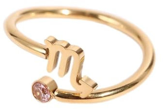 Personalisierter Ring Mit Zirkonbeschichtung, Verstellbarer Sternzeichen-Design-Ring, Damen/Herren-Horoskop, Himmlisches Astrologie-Set, Damen-Modeschmuck, Geburtstagsgeschenk, Bild, Skorpion