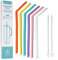 WK ieason Replacement Silicone Straws Reusable Bendy Drinking Starws Compatible with Stanley 20-40oz Tumblers and Other Brands with 2 Straw Brushes, Color Non Toxic Straws for Toddler and Kids