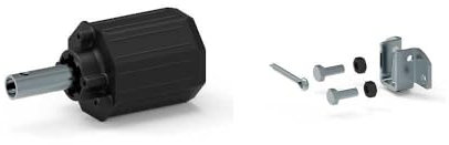 Embout d'axe pour tube octogonal 60 mm avec support