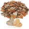 com-four® 200-teiliges Streudeko-Set - Mix aus Herzen und Sternen - Konfetti für Hochzeit & Party aus Birkenholz - Zubehör für DIY-Projekte - Naturholzscheibchen zum Basteln (100x Herz Birkenrinde)