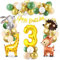 3 Geburtstag Deko Junge Mädchen, Waldtiere Geburtstag Deko 3 Jahr, Dschungel Kindergeburtstag Deko 3 Jahr, Deko 3. geburtstag Junge Mädchen, Safari Ballon Geburtstagsdeko