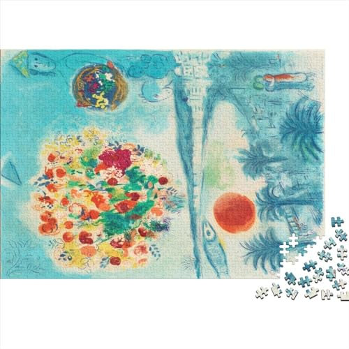 Marc Chagall Puzzles, Museum Puzzle 1000 Pieces, Kunst Jigsaw Puzzle for Adults, Weltberühmte Gemälde Puzzle, Jigsaw Puzzle Board Puzzles, Impossible Puzzle