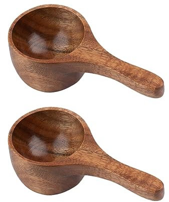 Myqqhbs 2 Pièces Cuillère en Bois Mini Tasse à Mesurer Le Café Cuillère à Mesurer de Cuisine