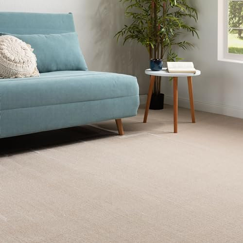 Steffensmeier Teppichboden Lipari Meterware | Auslegware für Kinderzimmer Wohnzimmer Schlafzimmer | Beige, Größe: 100x100 cm