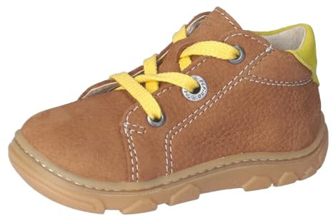 RICOSTA Jungen Stiefel ZUMA, Baby und Kleinkinder Lauflernschuhe, Weite: Mittel, Barfuß-Schuh, schnürstiefel, Booties, Leder, Curry/gelb (260), 21 EU