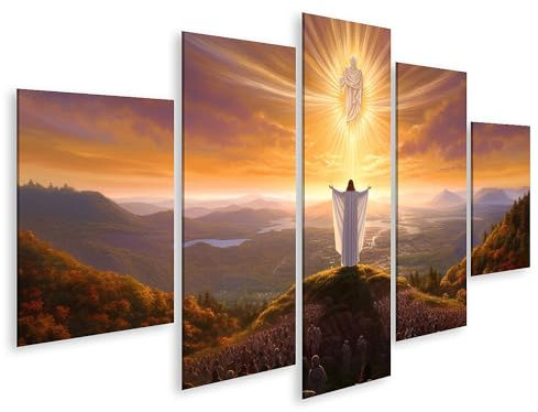 islandburner Prime Bild auf Leinwand Gemälde: Jesus auf Hügel Bilder Wandbilder Poster