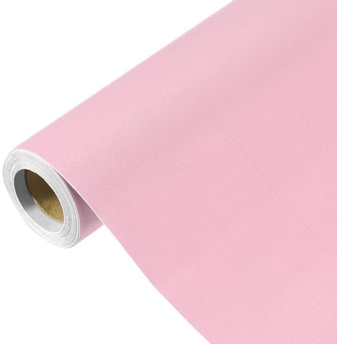 sourcing map 500 x 40cm Powder Pink Wallpaper, Peel and Stick Wallpaper, Powder Pink Contact Paper Solid Color Vinyl Self-Adhesive Wall Paper Decorative for Wall Covering