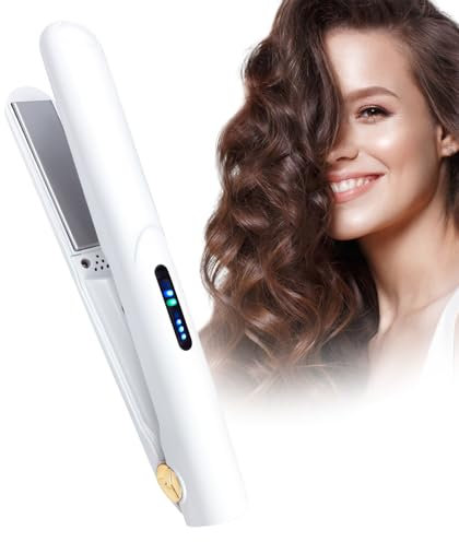 YUNYODA Mini Glätteisen Kabelloser, 2 in 1 Reiseglätter Locken und Glätten mit 3 Temperaturstufen, USB Aufladbares Keramik Kleines Haarglätter Titanplatten Ionen für Alle Haartypen