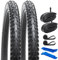 YunSCM 2er-Pack Faltbarer 27.5 Zoll Reifen 27.5x2.10 ETRTO 54-584 und 27.5'' Schlauch AV32mm Schrader Ventil kompatibel 27.5x2.0 27.5x2.10 27.5x2.125 Fahrradreifen und Schlauch (W2115)
