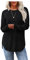 Aokosor Womens Tops Ladies Long Sleeve Shirts Sweatshirt Curved Hem Tunic Pullover Jumper Black Size 22-24