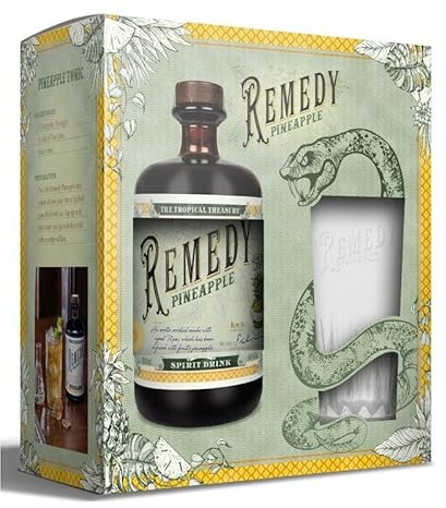 Remedy Pineapple Rum 40% Vol. 0,7 Liter im GP mit Glas