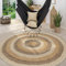 Paco Home Teppich Rund Wohnzimmer Jute Boho Ethno Muster Modern Handgefertigt Naturteppich, Grösse:120 cm Rund, Farbe:Bunt