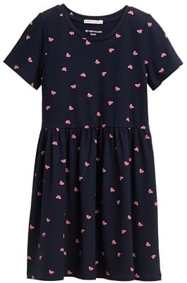 TOM TAILOR 1046000 Robe, 37727-dark Blue Pink Butterfly, 128/134 Fille