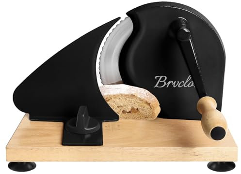 Manual Bread Slicer for Homemade Sourdough Bread, Adjustable Thickness&Evenly Slicing, Hand Crank Bread Slicer with Scale Line and Suction Cup, Serrated Blade Design, Patent:USD105861