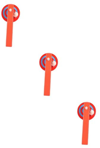 Gogogmee 3st Holzpflockspitze Spielzeug Holzplatten Mit Werfer Hand Oben Kinder Oben Bambus