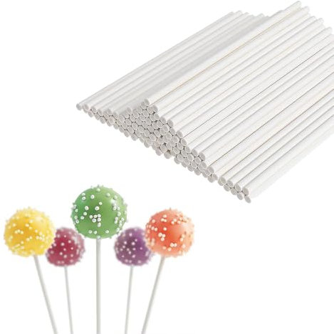 50 palitos de papel para cake pop, 10 cm, palitos de piruleta, para caramelos, decoración de tartas