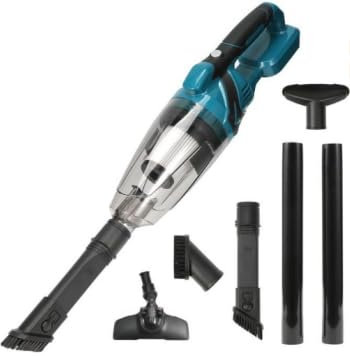 BUICXJKZ Akku Handstaubsauger für Makita 18V Akku, 24000PA Bürstenloser Kabellos Staubsauger, mit 0,6L Staubbehälter, LED Licht, 4 Bürstenköpfe, HEPA Filter, für Haus und Auto(ohne Akku)