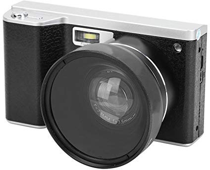 Fotocamera Digitale Grandangolare con Touchscreen IPS FHD 1080P da 24 MP, Fotocamera Compatta con Microfono e Flash per Riprese Video Vlog, Zoom Digitale 8X, Obiettivo