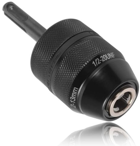 Treki 2-13mm Keyless Drill Chuck Adaptor, 1/2-20UNF Mount Drill Chuck Converter, Keyless Chuck with SDS-Plus Shank Adapter Fits Rotary Hammer, Electric Drill, Hammer Drill