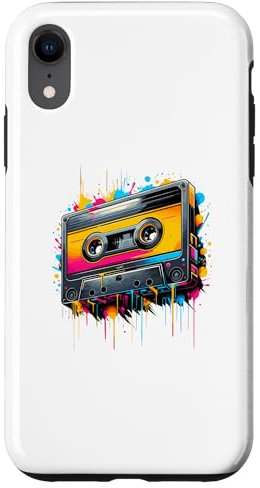 iPhone XR Splash Art Cassette Player Music Tape Recorder Case