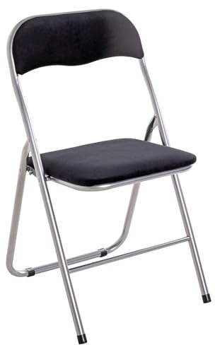 Generisch Klappstuhl - Schwarz - Stahlgestell - Samt - klappbar
