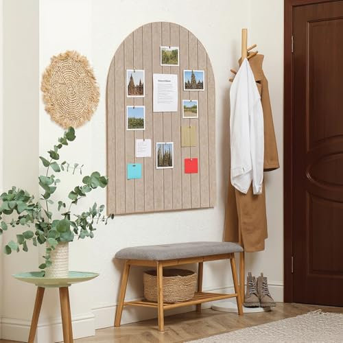 Topzora 60 x 90cm Große Pinnwand Filz Selbstklebend mit 50 Pinnnadeln, 6 Stück 30x30cm Vision Board,Bogen Filz Pinnwand für Wände in der Schule, zu Hause, im Büro（Braun）