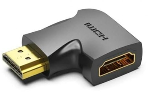 Watio Wave Adaptador - Adaptador 4k HDMI Macho a HDMI Hembra con ángulo de 270º, Color Negro, Ideal para Conexiones en Espacios reducidos.*