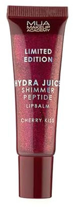 MUA Hydra Juice Shimmer Peptide Lip Balm, Cherry Kiss (Pack of 1) | A Black Cherry Colour with a Cherry Scent, Hydrating Formula with Vitamin E, Vegan & Cruelty Free