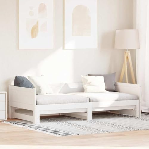 vidaXL White Removable Day Bed 90 x 200 cm Solid Pine Wood