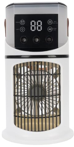 4-in-1 Air Cooler, Desk Air Cooler, Mini Portable Air Conditioner Fan, USB Charging Humidifier, Desktop Misting Fan with 500ML Water Tank, 6 Speed Settings for Dorm Office Indoor Bedroom Outdoor Use