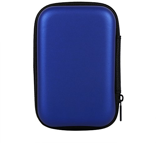 Culnflun Mini-Aufbewahrungstasche in 5 Farben, Organizer für Gadgets, tragbare Tasche für Kopfhörer, U-Disk-Datenkabel, heiß, Reisekabel, doppellagig, All-in-One-Aufbewahrungstasch (Dunkelblau)