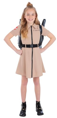 Smiffys Ghostbusters Girls Fancy Dress Costume Dress with Belt Official Licensed Movie Outfit for Halloween Parties Role Play Book Week