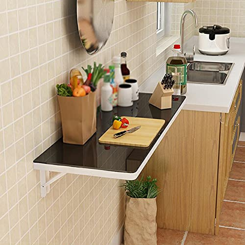YCVAWEOD Wandklapptisch, platzsparende, felderte Glas am Wandmontierten Klapptisch, moderner Schreibtisch, Schlafzimmer Schreibtisch, für das Lernen, Schlafzimmer, Bad oder Balkon LWX
