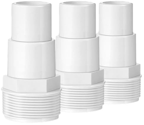 Poolpumpenadapter für Schlauch 1, 5 Zoll Pp 3 Stück-Pack Weiß