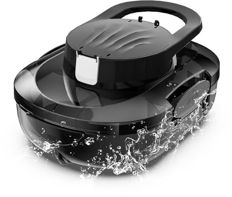 S1PRO (Versione 2026) Robot Piscina Senza Fili, 120 Min di Pulizia, Doppio Motore Aspiratore Piscina, Ricarica 2,5 Ore, per Piscine a Fondo Piatto fino a 100 m², Bianco e nero